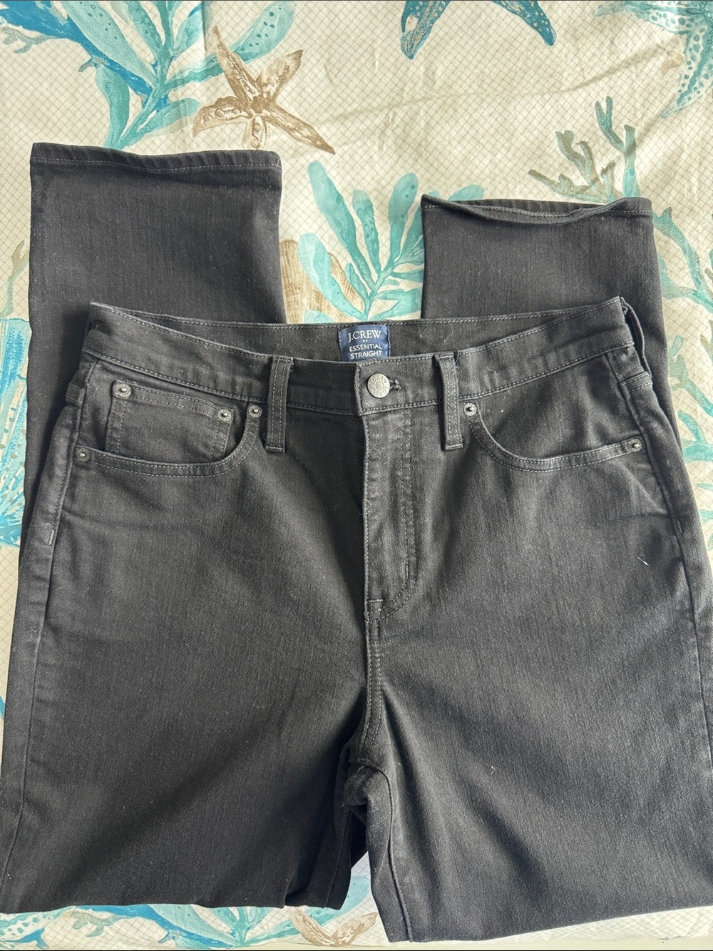 J. Crew Women’s Black Straight-Leg Jeans